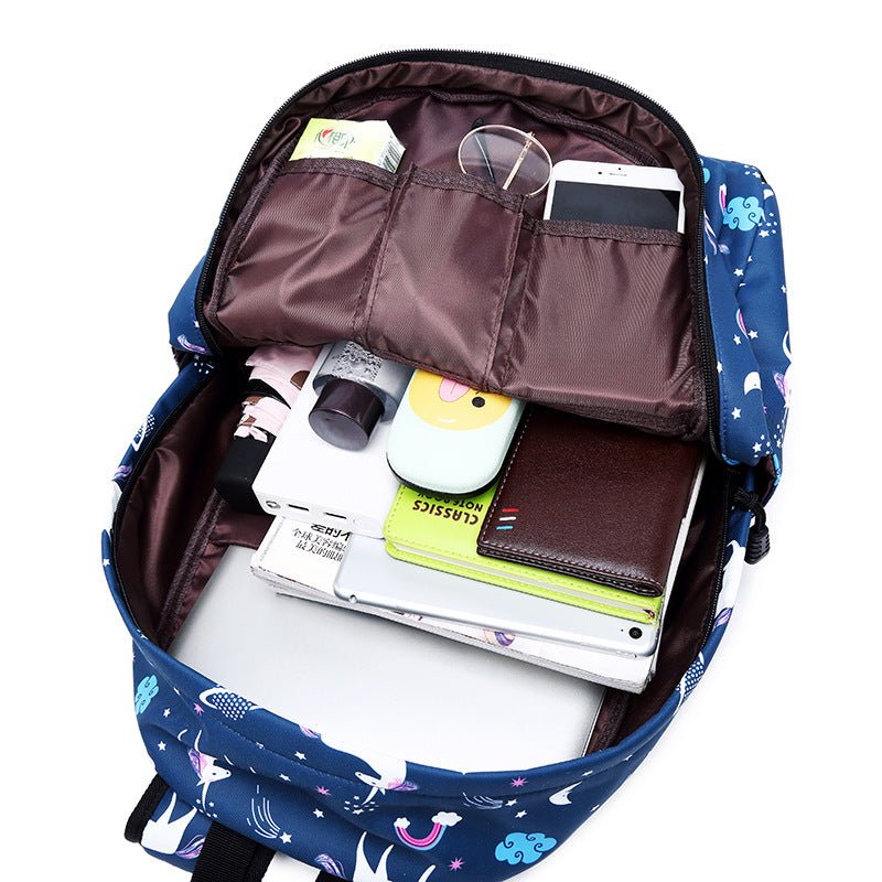 Women's & Children's & Primary Printing Unicorn Leisure Elementary School Students' Schoolbags