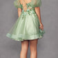 Vestido Juliet 901 de tul brillante con corte en A y mangas abullonadas cortas y extraíbles