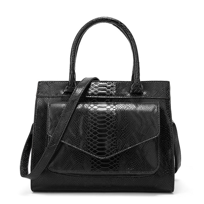 Women's Large Capacity Snake Pattern Fashion Simple Handbags