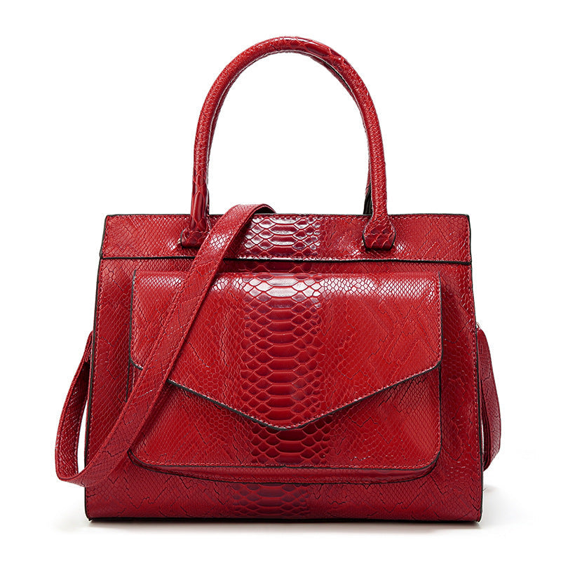 Women's Large Capacity Snake Pattern Fashion Simple Handbags