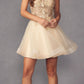 Juliet 902 Short A-Line 3D Butterfly Applique Layered Tulle Gown