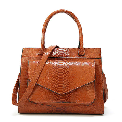 Women's Large Capacity Snake Pattern Fashion Simple Handbags