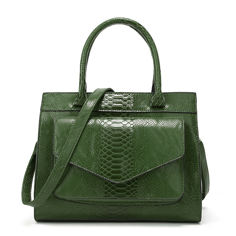 Women's Large Capacity Snake Pattern Fashion Simple Handbags