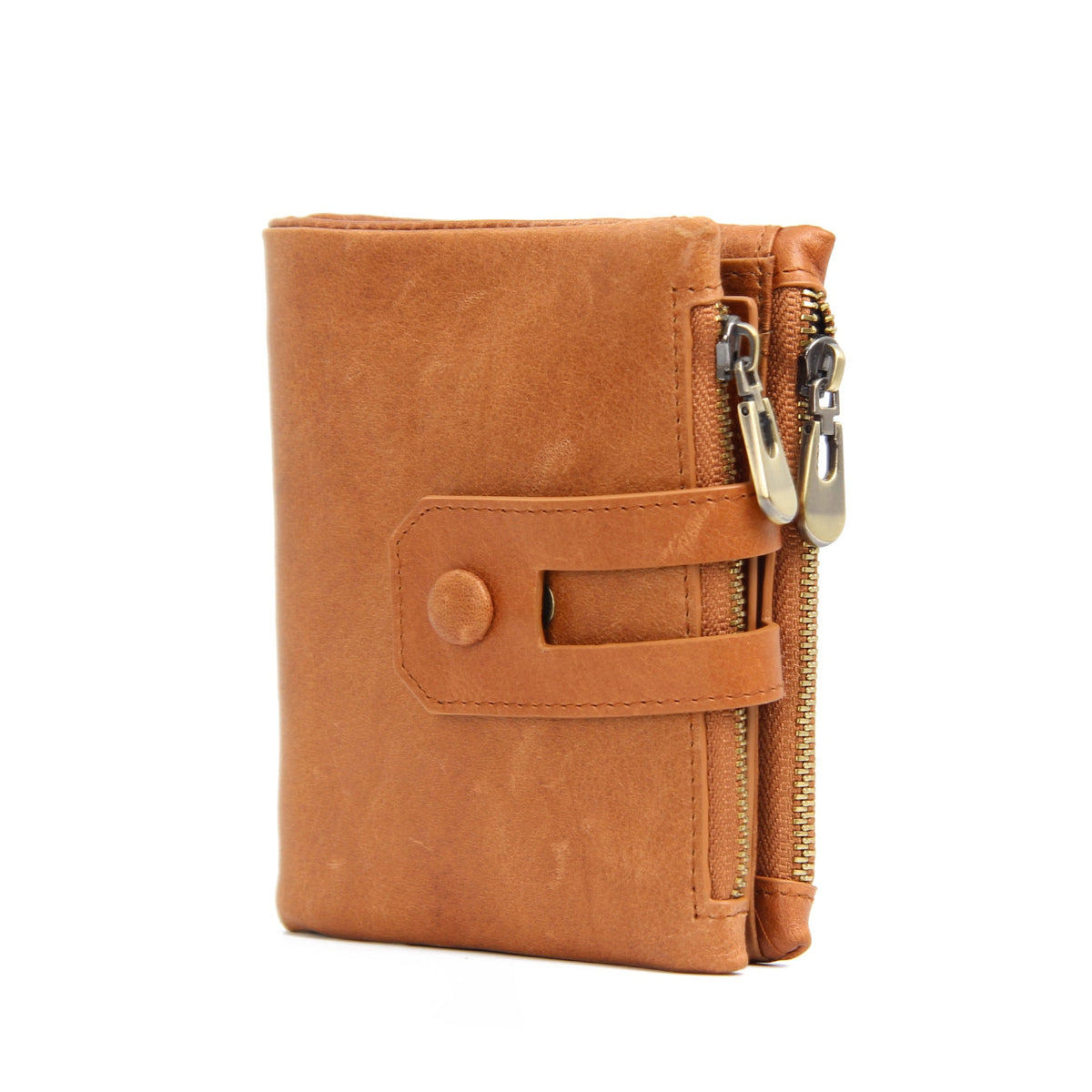 Men's Horse Leather First Layer Cowhide Folding Short Multiple Men's Wallets