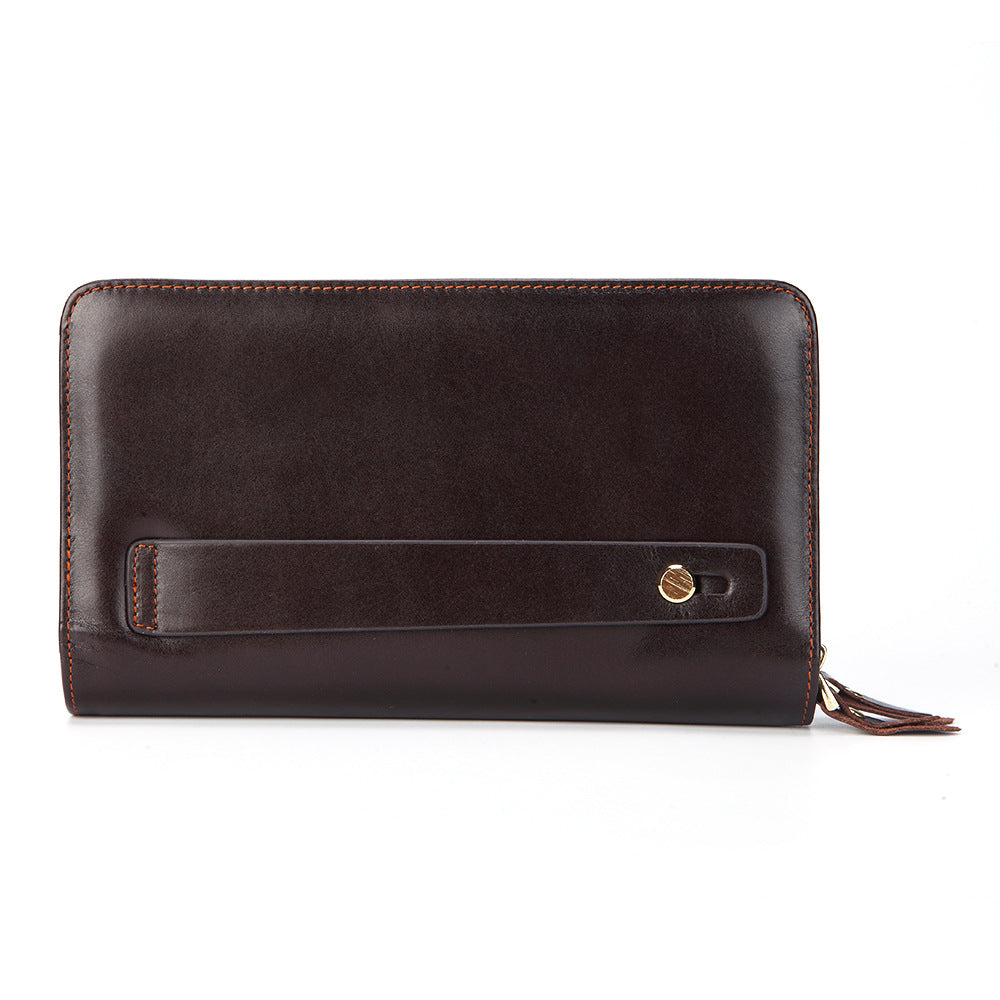 Men's Leather For Man Long Oil Wax Cowhide Men's Wallets