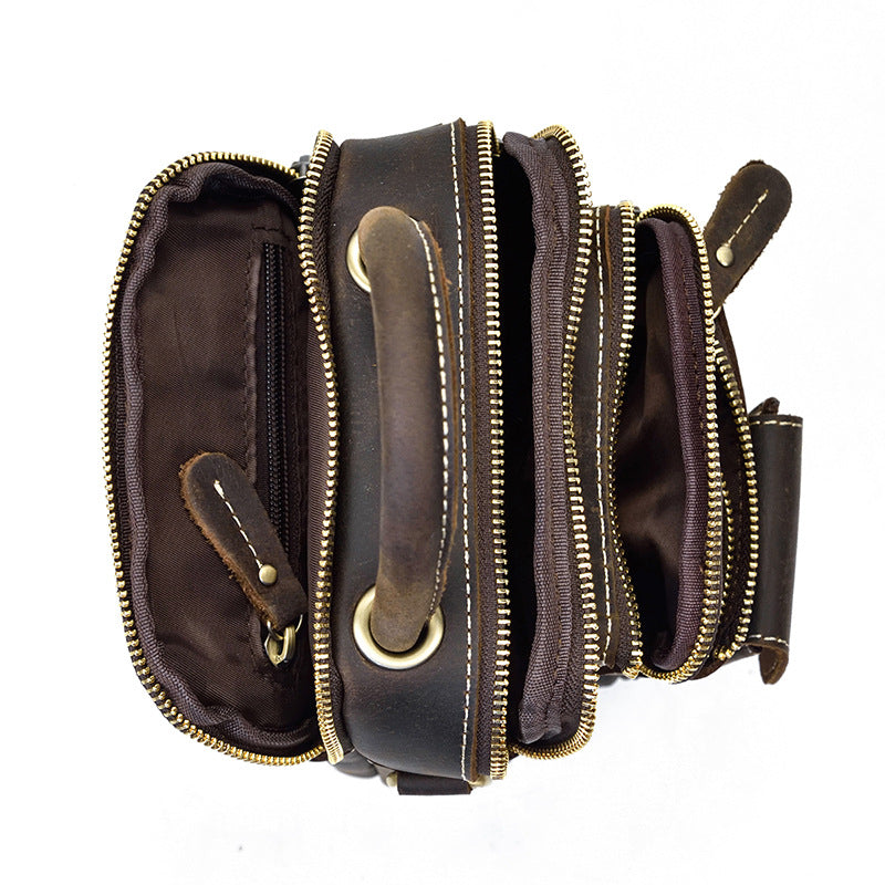 Men's Leather Crazy Horse Cowhide Across Men's Shoulder Bags