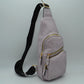 Multi-Zipper Crossbody Sling Bag with Adjustable Strap