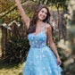 Vestido Juliet JT917A de encaje bordado con corsé, tipo cóctel