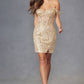 Vestido Juliet JT919L Ajustado con Hombros Descubiertos y Corpiño de Lentejuelas Estilo Corazón