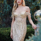 Vestido Juliet JT919L Ajustado con Hombros Descubiertos y Corpiño de Lentejuelas Estilo Corazón