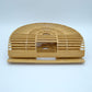 Slatted Ark Clutch with Built In Top Handle