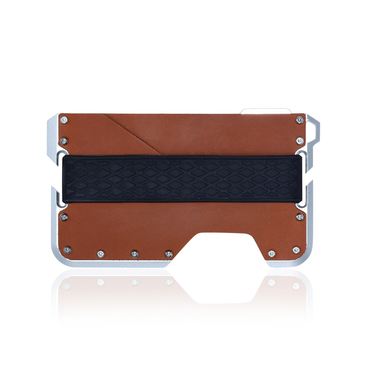 Genuine Leather Aluminum Alloy Metal Corkscrew Card Holder