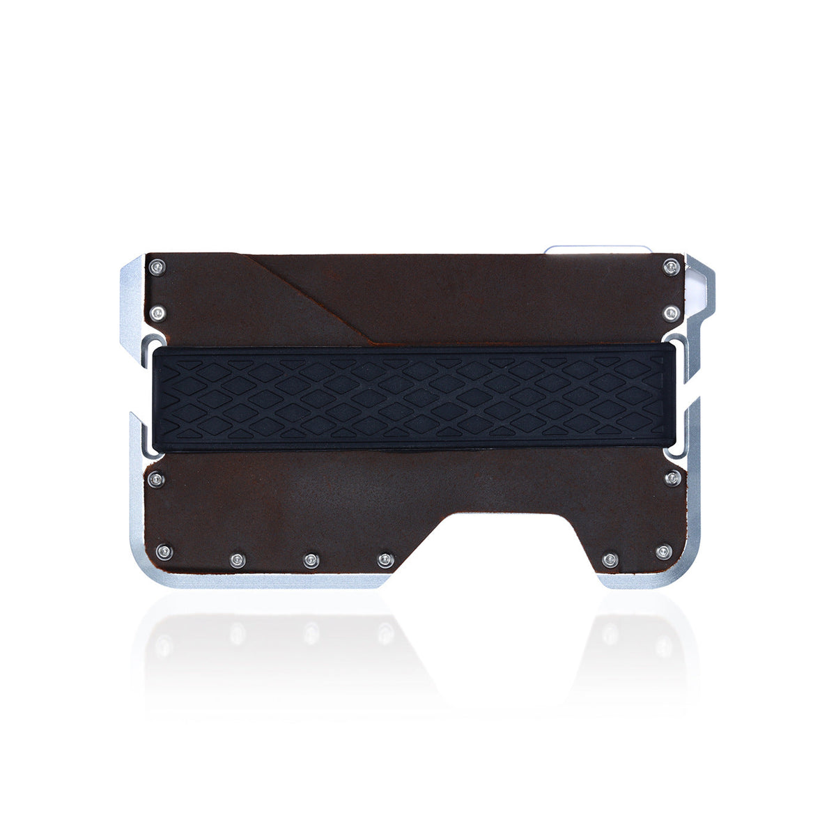 Genuine Leather Aluminum Alloy Metal Corkscrew Card Holder