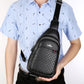 New Men's Classic Stylish Cowhide Business Men's Chest Bags