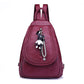 Women's Soft Leather Cow Korean Fashionable Versatile Backpacks