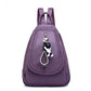 Women's Soft Leather Cow Korean Fashionable Versatile Backpacks