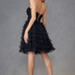 Juliet JT921H Dress Strapless Tulle Ruffles Cocktail Gown