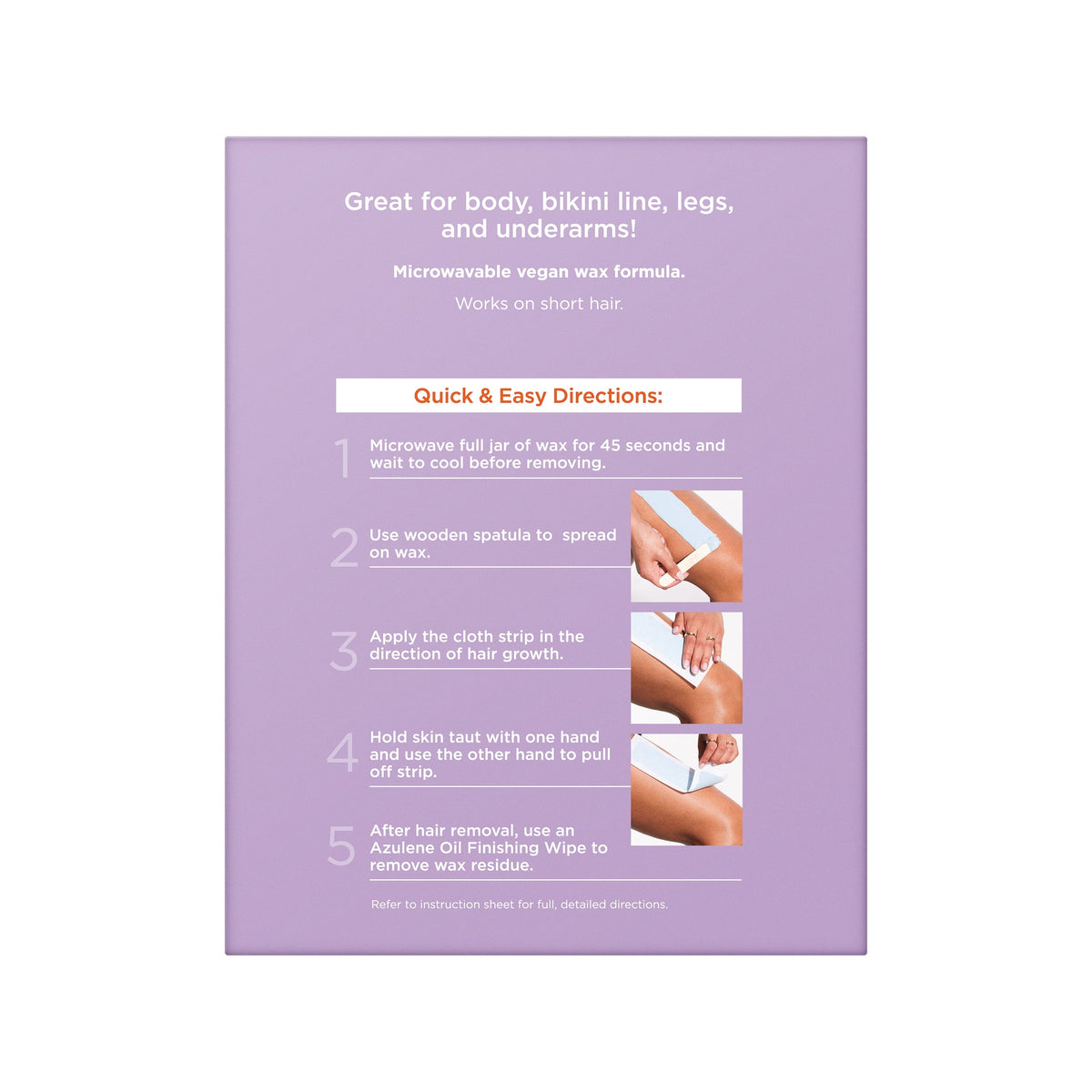 Sally Hansen Kit de cera depilatoria corporal, resultados de salón, larga duración