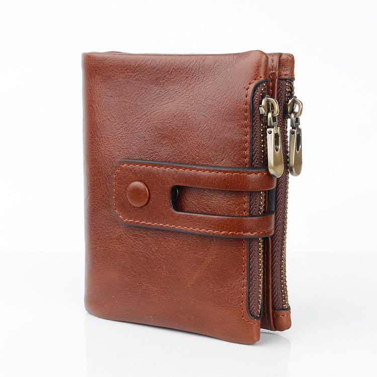 Men's Crazy Horse Oil Cowhide Leather For Purses