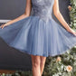 Cinderella Divine 9239 Short Poofy Layered A-Line Gown Tulle Skirt