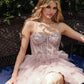 Juliet JT923S Dress Leaf Lace Corset with Ruffle Tulle Skirt