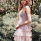 Juliet JT923S Dress Leaf Lace Corset with Ruffle Tulle Skirt
