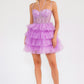 Juliet JT923S Dress Leaf Lace Corset with Ruffle Tulle Skirt