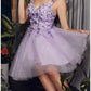 Vestido corto de regreso a casa estilo A con detalles florales Ladivine 9245