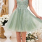 Vestido corto de regreso a casa estilo A con detalles florales Ladivine 9245