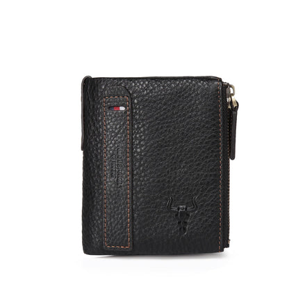 Men's Leather Zipper Short Retro Multiple Slots Men's Wallets
