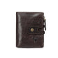 Famous Artisan Leather Short Zipper Button Multiple Men's Wallets