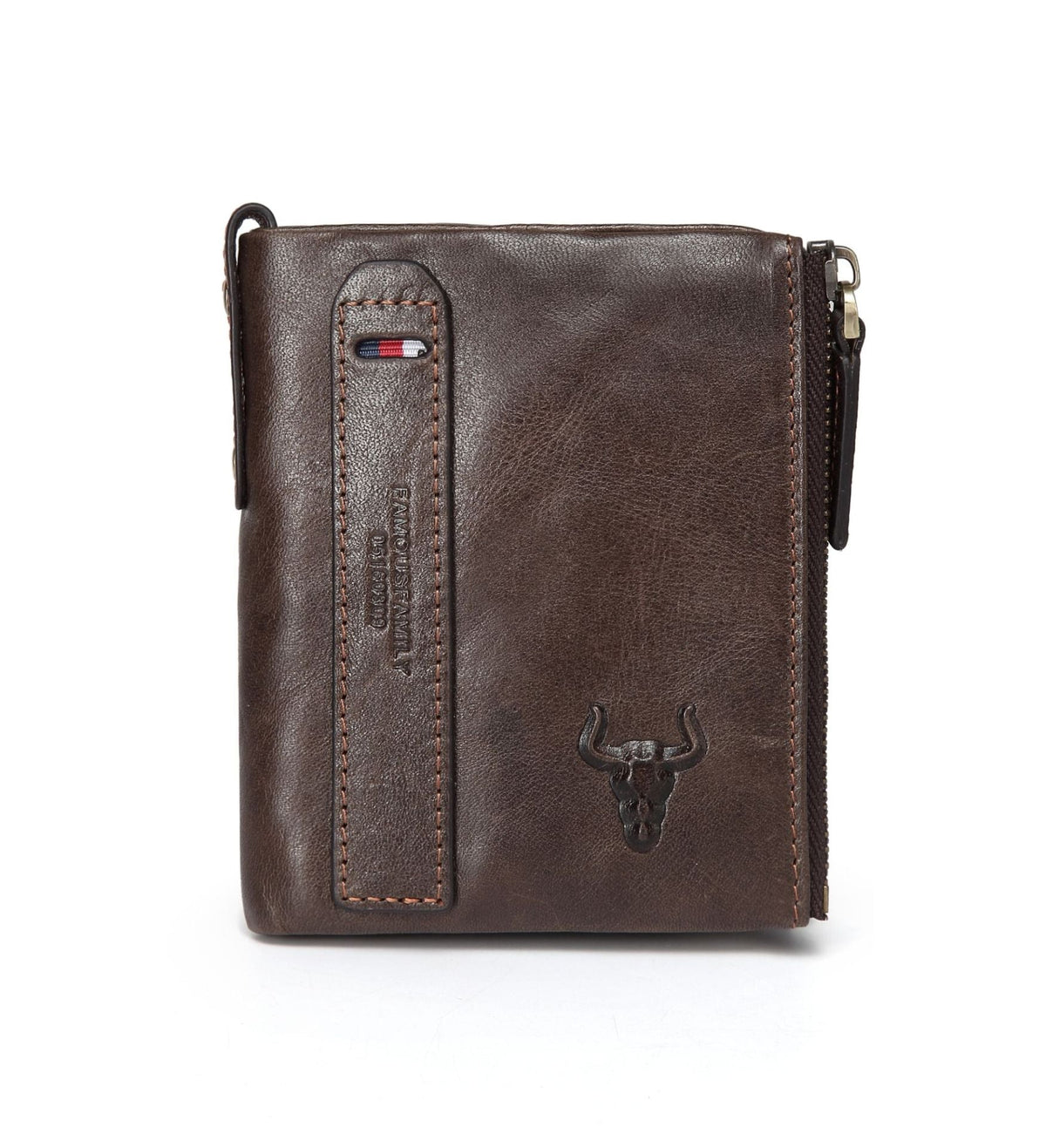 Men's Leather Zipper Short Retro Multiple Slots Men's Wallets
