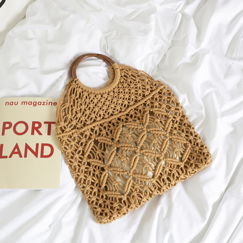 Summer Woven Hollowed Stylish Retro Minimalism Handbags