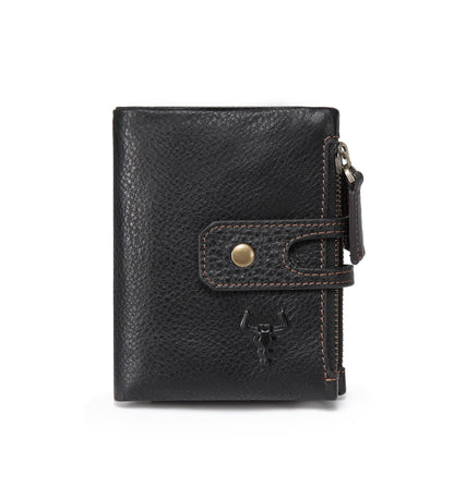 Famous Artisan Leather Short Zipper Button Multiple Men's Wallets