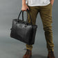 Dixon Black Buffalo Leather Laptop Briefcase