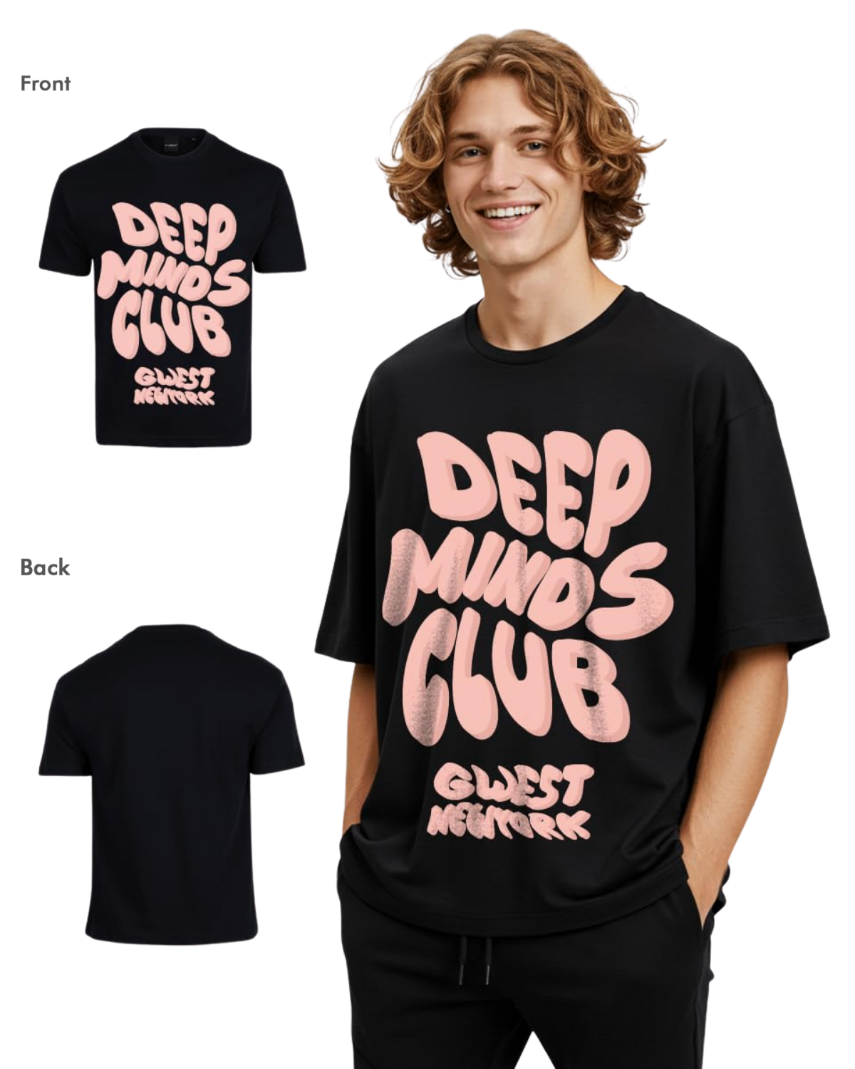G West Mens Deep Minds Club Oversized Tee