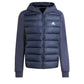 adidas Mens Essentials Hybrid Down Hooded Jacket Ink Small
