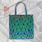 Women's Fashion Luminous Rhombus Triangle Shape Portable Tote Bags