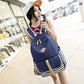 Canvas Navy Stripe College Style Computer Bags