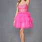 Juliet JT935K Dress Corset Top Tulle Ruffle Cocktail Skirt