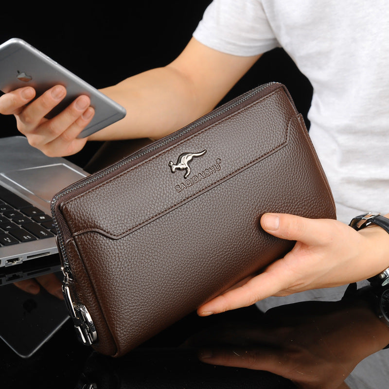 Men's Durable Kangaroo Clutch Business Password Lock