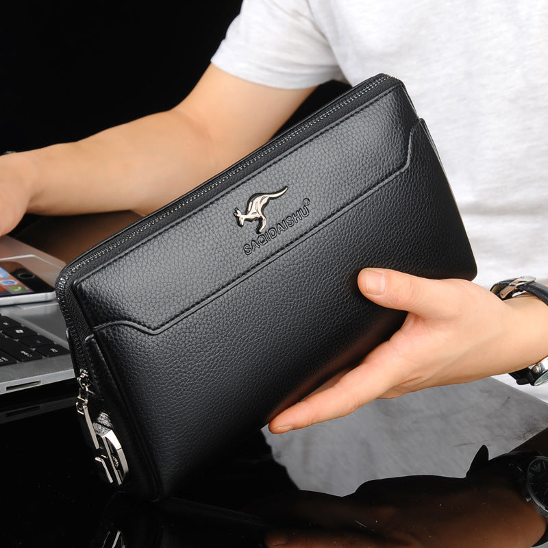 Men's Durable Kangaroo Clutch Business Password Lock