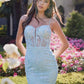Vestido de cóctel ajustado Juliet JT941R con corpiño corsé de encaje de hojas