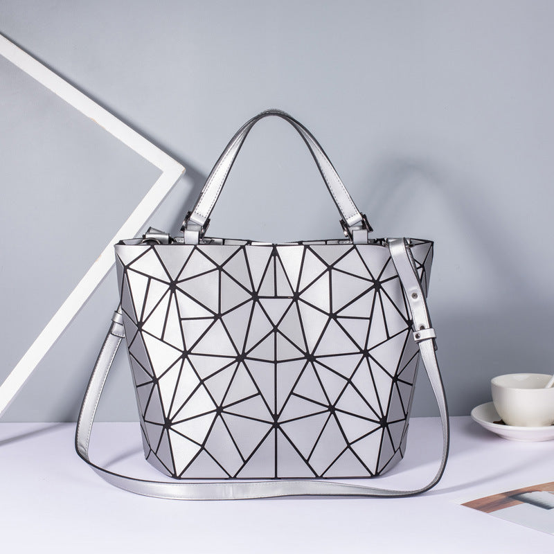 Fashion Women's Geometric Diamond Quilted Folding Shoulder Bags