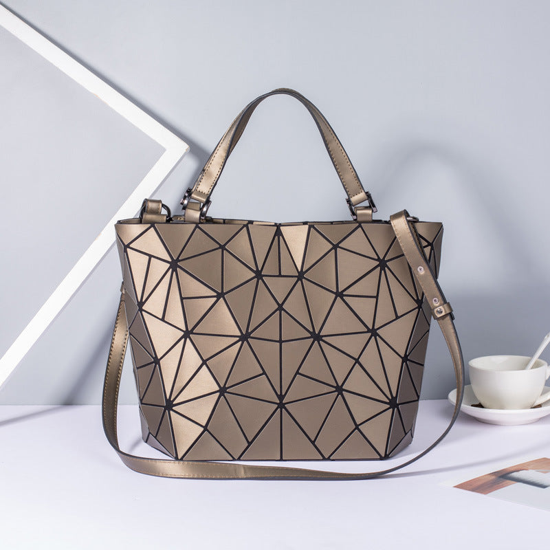 Fashion Women's Geometric Diamond Quilted Folding Shoulder Bags