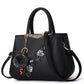 Women's Big Korean Contrast Color Fur Ball Shoulder Bags