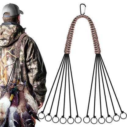 TOBWOLF Transportador de Caza con 12 Anillas para Patos, Aves, Caza, Palomas, Aves Acuáticas, Anillas Metálicas, Colgador de Gansos, Bolso de Caza, Equipo de Caza de Patos, Paracord