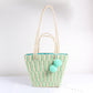 Women's Woven Fur Ball Large Capacity Straw Shoulder Bags