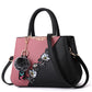 Women's Big Korean Contrast Color Fur Ball Shoulder Bags
