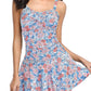 SHEKINI Traje de baño de una pieza con falda cruzada fruncida para mujer (Mediana, Azul Claro)